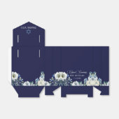 Ballotins Navy Blue Floral Custom Elegant Bat mitzvah Party (Déplié)