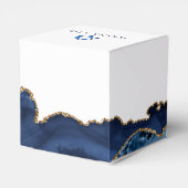 Ballotins Navy Blue Gold Agate Bar Mitzvah Chic Carré Party (Arrière)