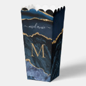 Ballotins Navy Blue Gold Custom Lettre Votre nom Popcorn Box (Verso)