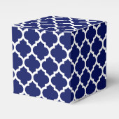 Ballotins Navy Blue White Moroccan Quatrefoil Pattern #5 (Verso)