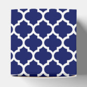 Ballotins Navy Blue White Moroccan Quatrefoil Pattern #5 (Haut)