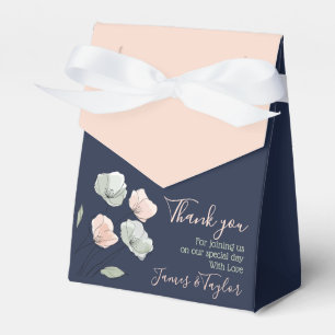 Ballotins ~Navy, Blush, Sage Floral Wedding Favor Box