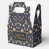 Ballotins Navy & Gold Floral Christmas Pattern (Ouvert)
