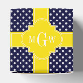Ballotins Navy White Polka Dots Yellow Quatrefoil 3 monogram (Haut)