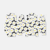 Ballotins Négative Space Daisies blanc jaune sur noir (Déplié)