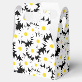 Ballotins Négative Space Daisies blanc jaune sur noir (Ouvert)