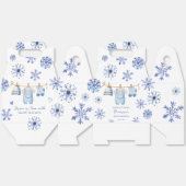 Ballotins Neige en amour baby shower d'hiver monogrammed (Déplié)