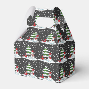 Ballotins Neige tombant sur Cardinal, Snowman et Pine Tree
