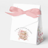 Ballotins New Chapter Begins Pink Bow Baby Shower Favor Box (Verso)