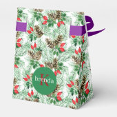 Ballotins Noël à feuillage persistant et pinecones motif (Arrière)