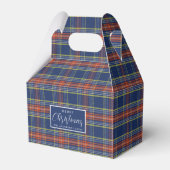 Ballotins Noel classique bleu brûlé orange Tartan Plaid (Verso)