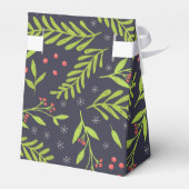 Ballotins Noël Cypress Snowflakes Berries Fleurs rouges (Arrière)