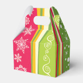 Ballotins Noël Flamme de neige rayée boîte de préférence Fêt (Arrière)