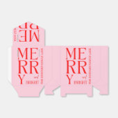 Ballotins Noël Joyeux et rose rouge vif 2025 (Déplié)