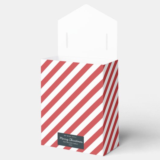 Ballotins Noël Motif Noël Noël Noël Cadeau Rouge rayé (Ouvert)