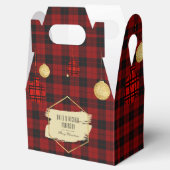 Ballotins Noël Or Plaid Buffalo moderne Personnalisé (Ouvert)