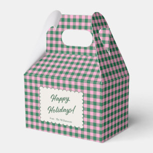 Ballotins Noël personnalisé à carreaux Gingham rose vert