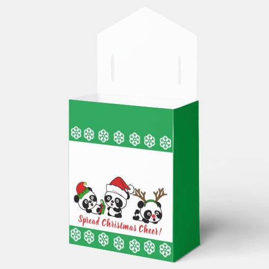 Ballotins Noël personnalisé Pandas Noël (Ouvert)