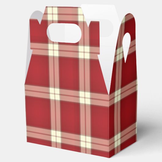 Ballotins Noël Plaid 02-PARTY FAVOR BOX, gable (Ouvert)