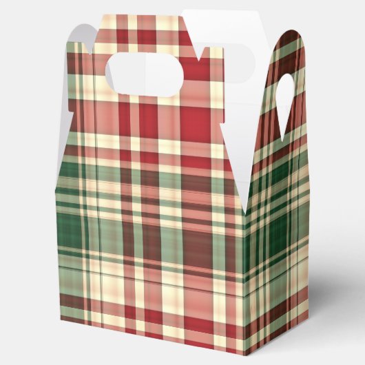 Ballotins Noël Plaid 06-PARTY FAVOR BOX, gable (Ouvert)