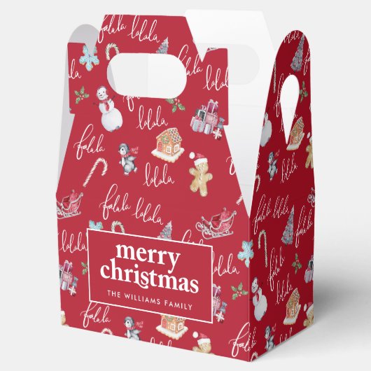 Ballotins Noël rouge, blanc et Motif festif (Ouvert)