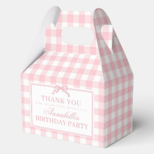Ballotins Nœud de Coquette en Gingham Rose Cadeau pour Maiso