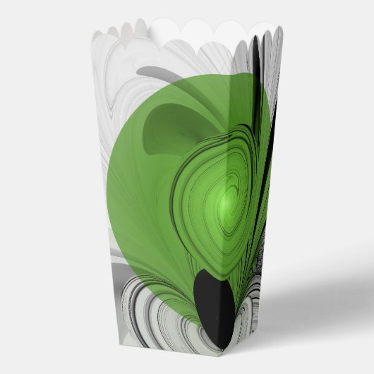 Ballotins Noir Abstrait et blanc avec art fractal vert (Verso)