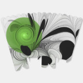 Ballotins Noir Abstrait et blanc avec art fractal vert (Déplié)
