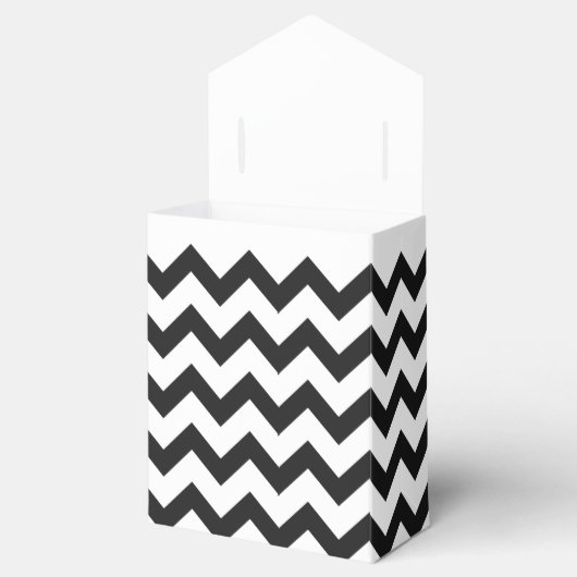 Ballotins Noir Blanc Chevron Noms Date Mariage Faveur (Ouvert)