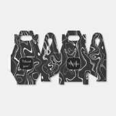 Ballotins Noir blanc gris damas tourbillons abstraits Monogr (Déplié)