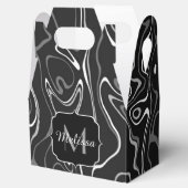 Ballotins Noir blanc gris damas tourbillons abstraits Monogr (Ouvert)