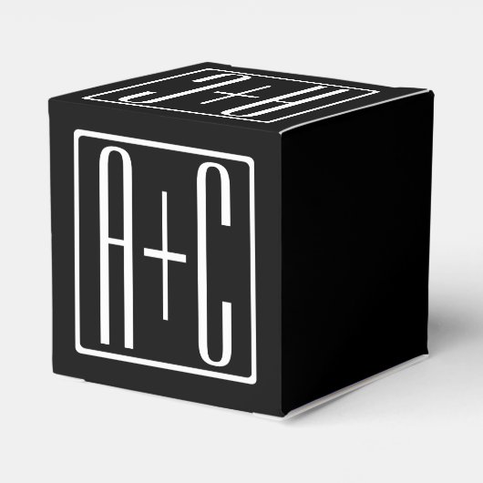 Ballotins Noir & Blanc | Initiales de couple (Arrière)