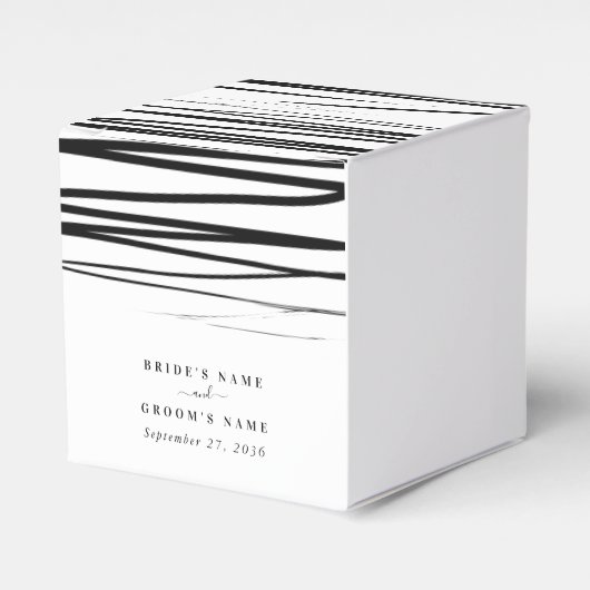 Ballotins Noir blanc moderne Abstrait mariage Faveur (Verso)