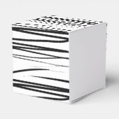 Ballotins Noir blanc moderne Abstrait mariage Faveur (Arrière)