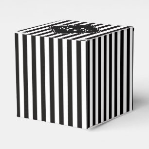 Ballotins Noir Blanc Rayure Noir Quatrefeuille 3 Monogramme