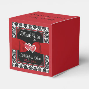 Ballotins Noir, Blanc, Rouge Damas amour Coeurs Mariage