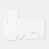 Ballotins Noir Blanc Script Monogramme Nom Moderne (Déplié)