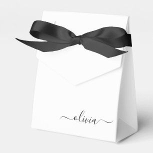 Ballotins Noir Blanc Script Monogramme Nom Moderne