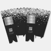 Ballotins Noir confetti QR code logo de l'entreprise (Déplié)