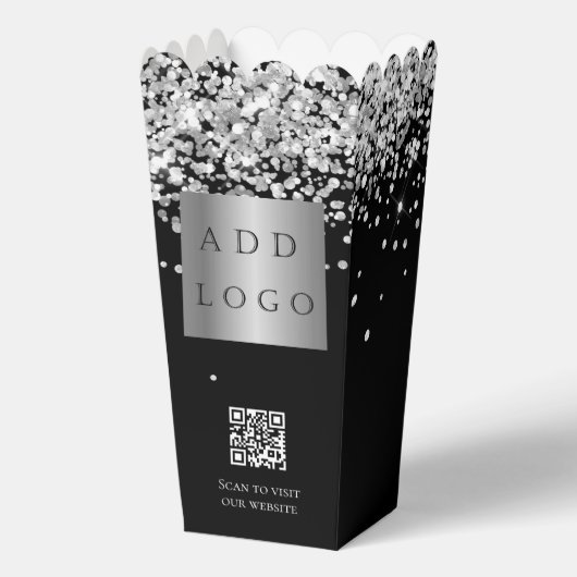 Ballotins Noir confetti QR code logo de l'entreprise (Recto)