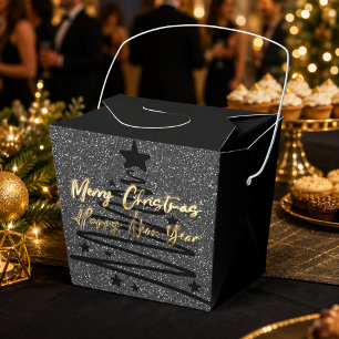 Ballotins Noir doré scintillant Joyeux Noël Bonne Année