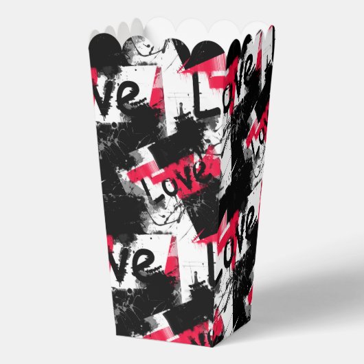 Ballotins Noir et blanc avec taches rouges amour motif (Recto)