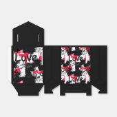 Ballotins Noir et blanc avec taches rouges amour motif (Déplié)