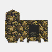 Ballotins Noir et or feuilles tropicaux & fleurs motif (Déplié)