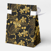 Ballotins Noir et or feuilles tropicaux & fleurs motif (Arrière)