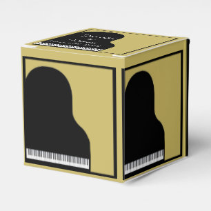 Ballotins Noir et or Piano Mariage boîte Favor