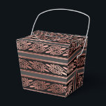 Ballotins Noir et Or Rose<br><div class="desc">Boîte de faveur élégante avec un motif art déco en or rose faux-plaqué.</div>