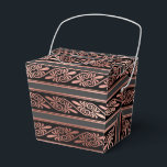 Ballotins Noir et or rose<br><div class="desc">Boîte à cadeaux élégante avec un motif art déco en or rose faux-foile.</div>