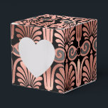 Ballotins Noir et or rose<br><div class="desc">Boîte à faveur élégante avec un motif art déco en or rose faux foil.</div>