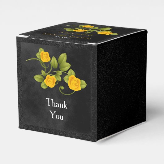 Ballotins Noir & Marigold Rose Jaune Fleur Design Mariage (Verso)
